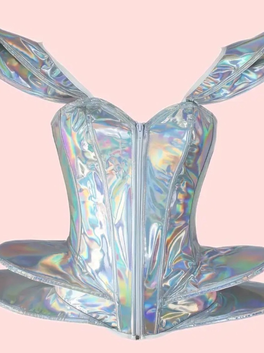 Holographic Iridescent Corset Bustier